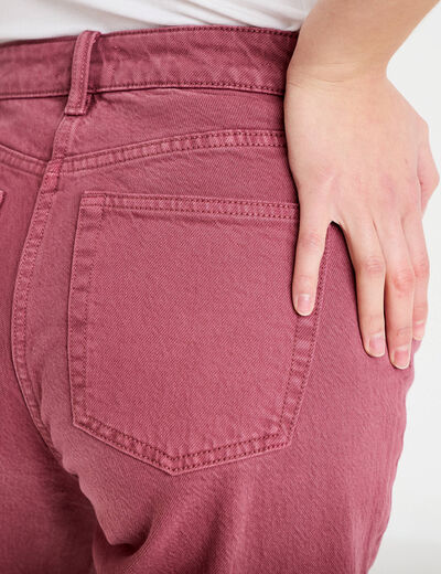 Jean wide leg taille haute vieux rose femme