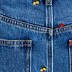 Jean avec broderie bleu femme