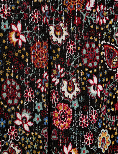 Blouse col v manches 3/4 multicolore femme