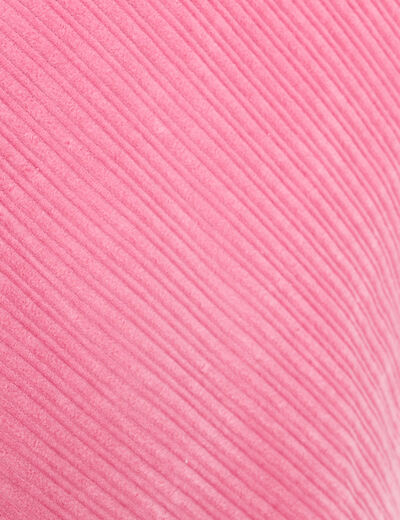 Jupe trap&egrave;ze en velours rose femme