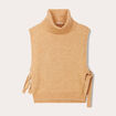 Pull sans manches col roulé beige femme