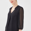Blouse manches 3/4 noir femme