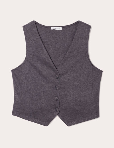 Veston sans manches gris clair femme