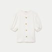 Blouse droite manches courtes ecru femme