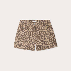 Short large en jean beige femme