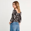 Blouse manches 3/4 noir femme