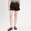 Short chino ceinturé noir femme