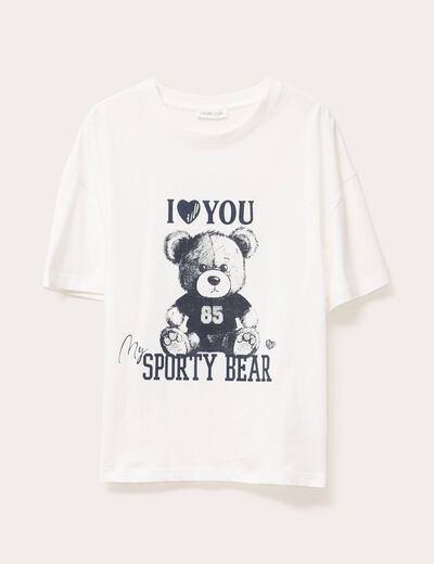 T-shirt manches courtes blanc femme
