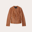 Veste droite zippée beige femme
