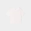 T-shirt cintré cropped ecru femme