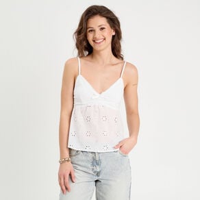 debardeur broderie anglaise blanc femme Débardeur broderie anglaise blanc femme