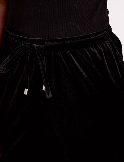 Pantalon large en velours noir femme