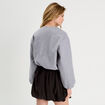 Veste effet boule gris clair femme