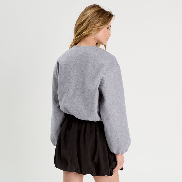 veste effet boule gris clair femme Veste effet boule gris clair femme