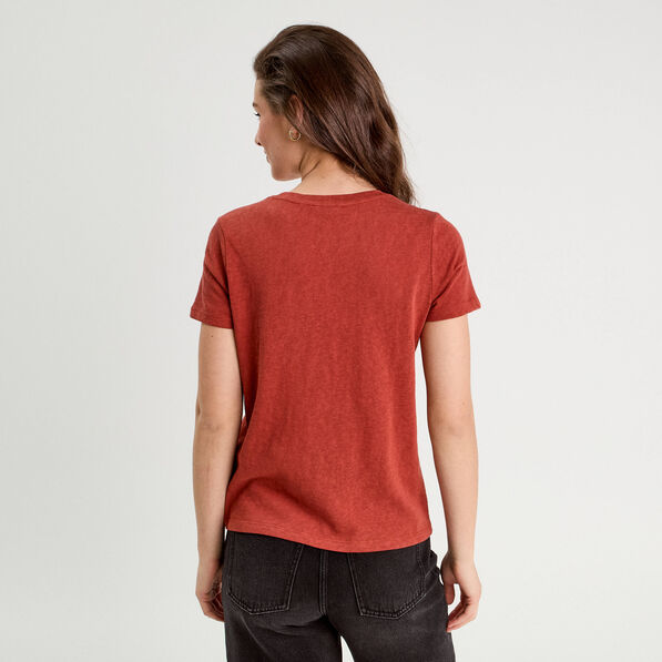 t shirt manches courtes marron cognac femme T-shirt manches courtes marron cognac femme