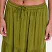 Jupe longue évasée vert foncé femme