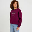 Sweat droit manches longues violet fonc&eacute; femme