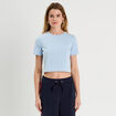 T-shirt cropped bleu clair femme
