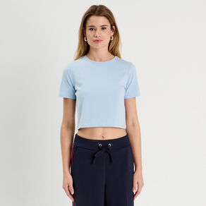 t shirt cropped bleu clair femme T-shirt cropped bleu clair femme