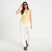 Top fines bretelles avec studs jaune pastel femme