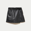 Jupe-short courte en similicuir noir femme