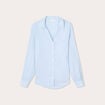 Chemise manches longues contenant du lin bleu pastel femme