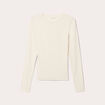 T-shirt manches longues cintré ecru femme