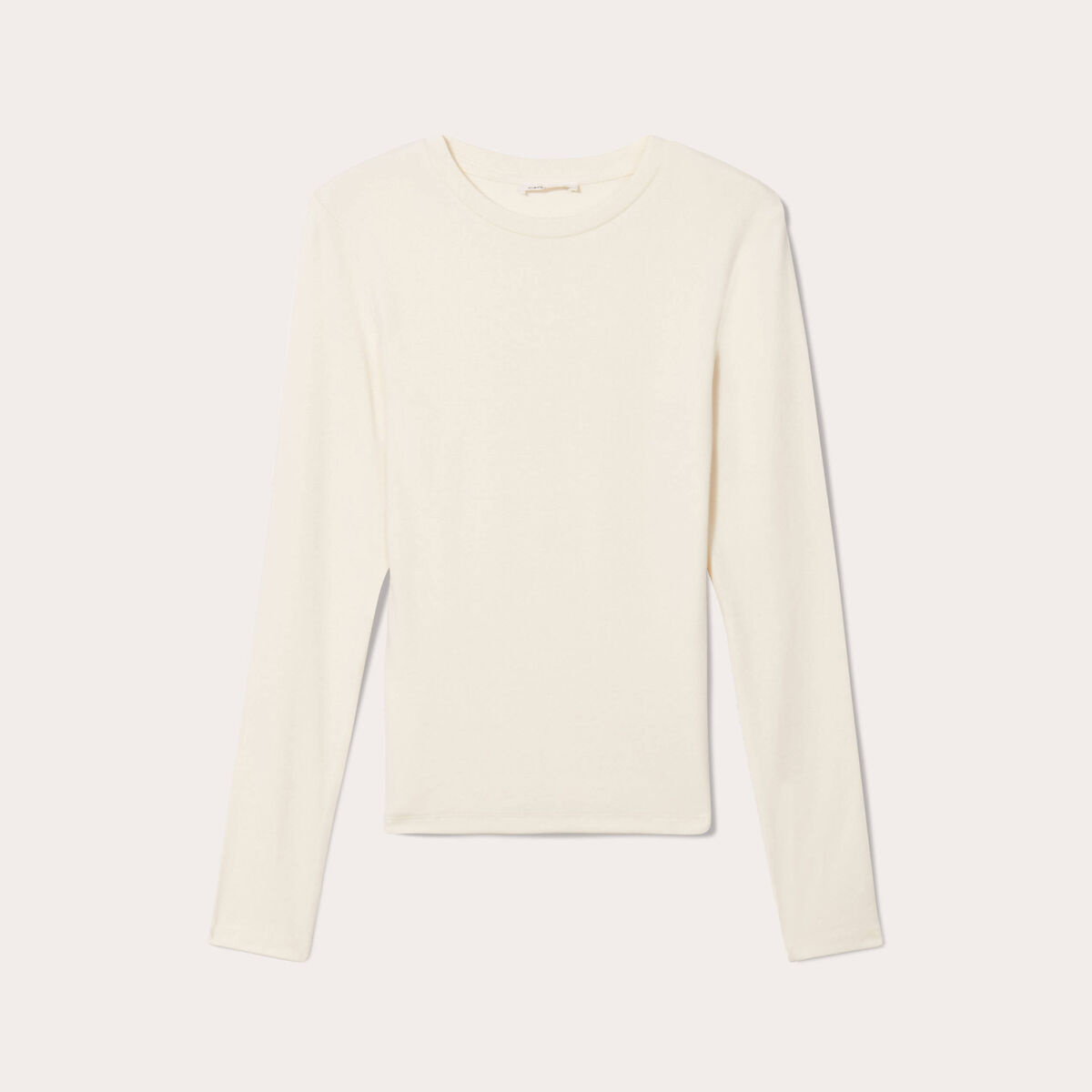 T-shirt manches longues cintré ecru femme