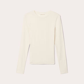 T-shirt manches longues cintré ecru femme