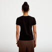 Top ajust&eacute; col rond manches courtes noir femme