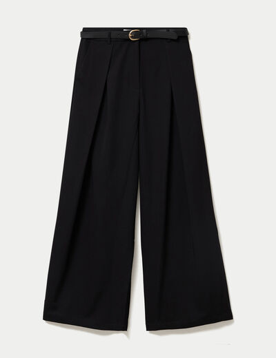 Pantalon bootcut ceinture amovible noir femme