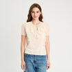Blouse volants ecru femme