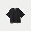 T-shirt col rond manches courtes noir femme