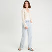 Gilet ajouré noué ecru femme