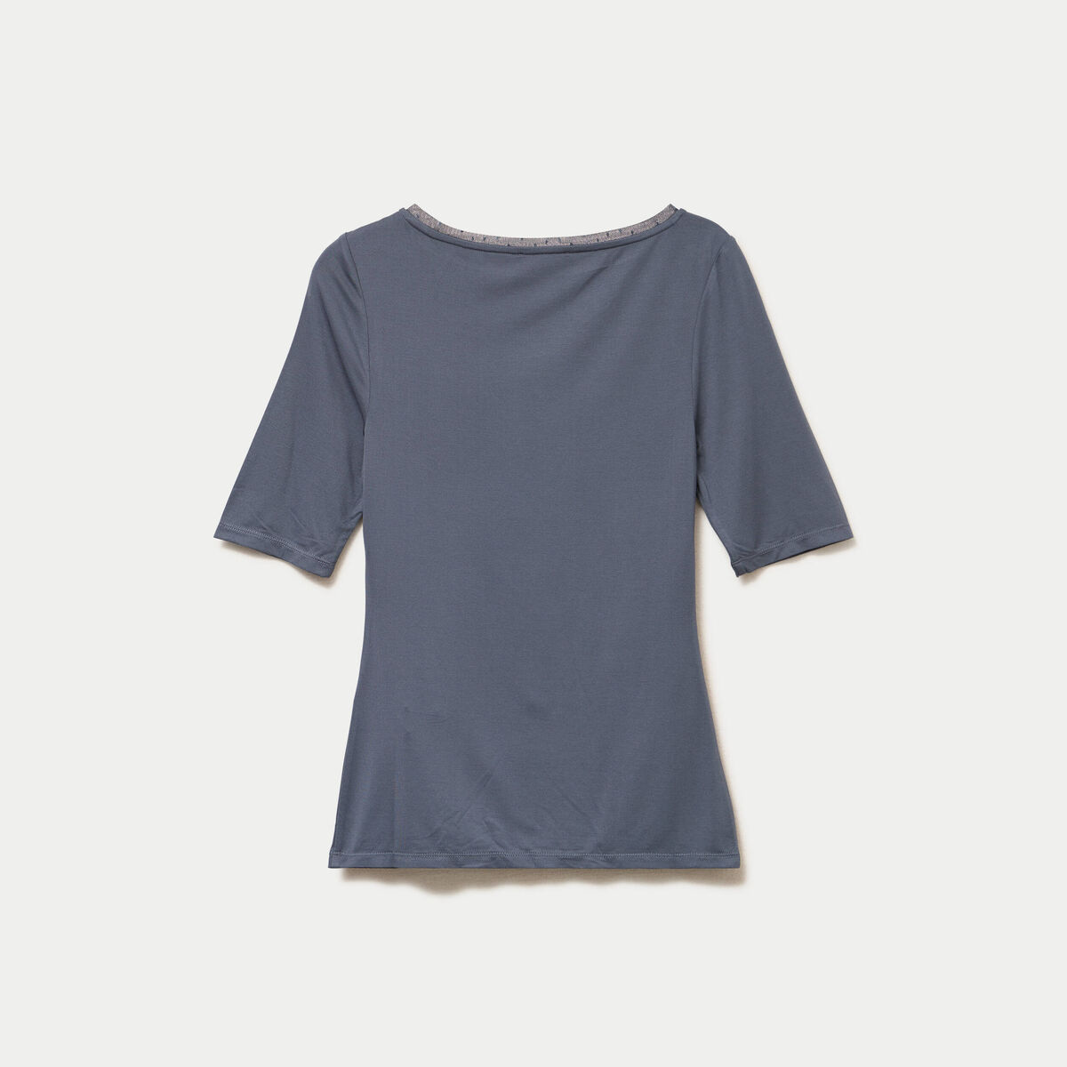 T-shirt ajust&eacute; manches courtes gris femme