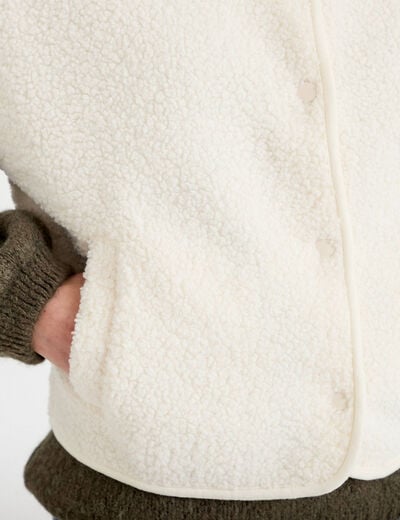Gilet sans manches effet polaire ecru femme