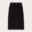 Jupe midi droite en jean noir femme