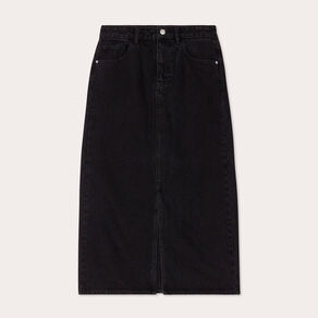 jupe midi droite en jean noir femme Jupe midi droite en jean noir femme