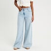 Jeans wide leg ultra large denim bleach femme