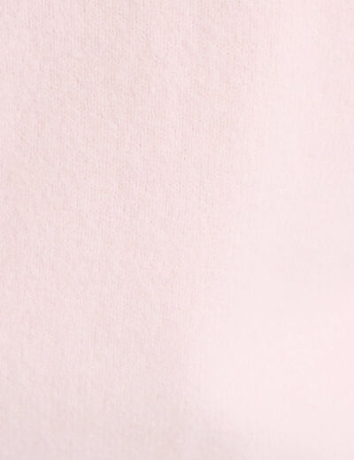 Gilet col v broderie manches longues rose clair femme