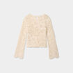 Pull ajouré effet crochet ecru femme