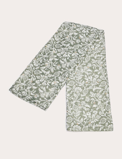 foulard en polyester recyclé vert kaki femme