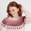 Pull manches longues rose pastel femme
