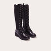 Bottes crantées avec lacets noir femme