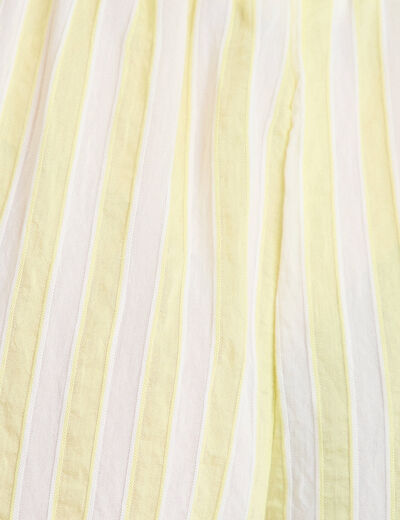 Pantalon large fluide taille standard jaune femme
