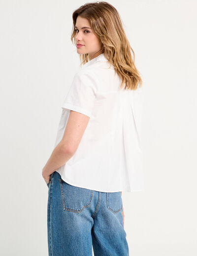 Chemise manches courtes blanc femme
