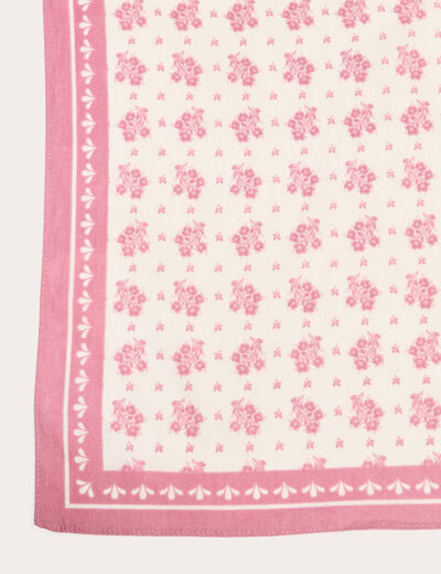 Foulard carré rose framboise femme