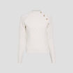 Pull boutonn&eacute; avec torsades ecru femme