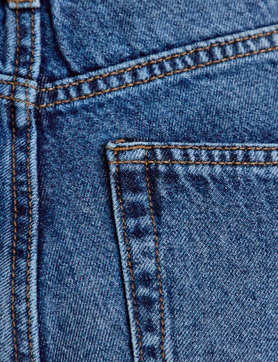 Jean wide leg taille haute Petite bleu fonc&eacute; femme