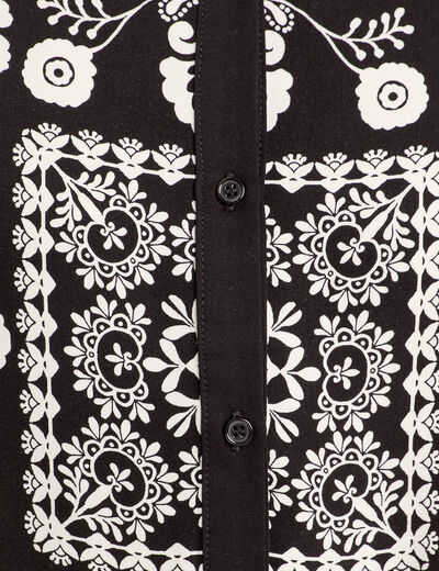 Chemise manches longues noir femme